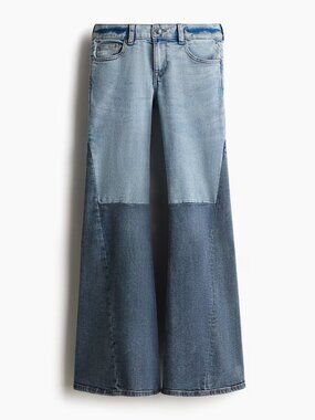 H&M Low Waist Flare Color-blocked Jeans